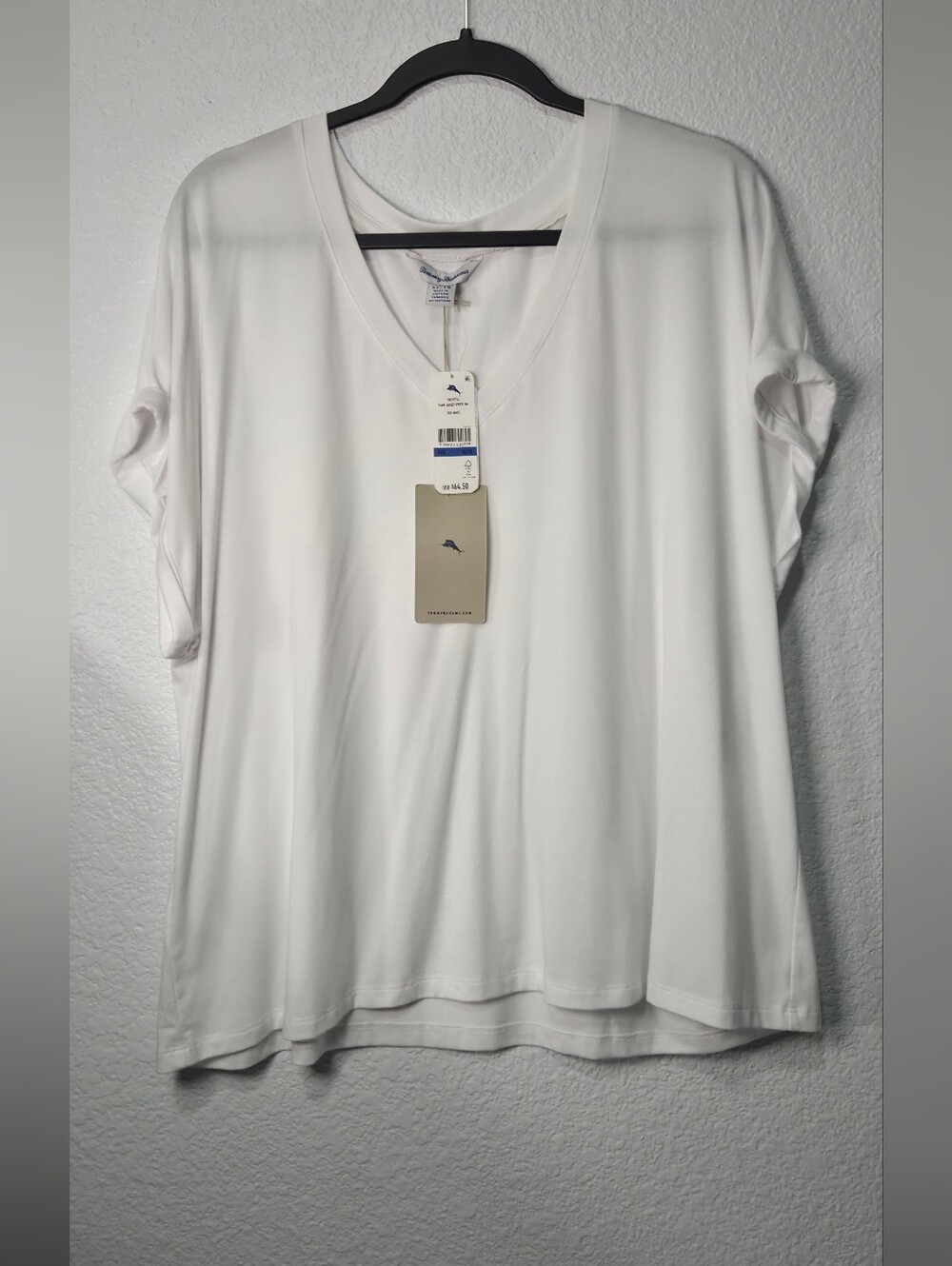 NWT Tommy Bahama White Kauai Jersey V-Neck Tee Shirt XL